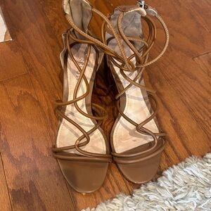 Schutz Brown Lace-Up Women's Sandals 6.5